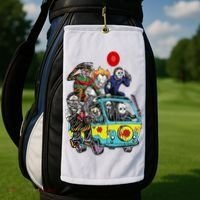 Funny Halloween Friends Gift Golf Towel thumb 2