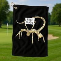 Free Hugs Funny Facehugger Aliens Golf Towel thumb 1