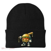 Funny Hamburger For Women Cheeseburger Lover Beanie thumb 0