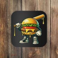 Funny Hamburger For Women Cheeseburger Lover Coaster thumb 0