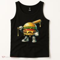 Funny Hamburger For Women Cheeseburger Lover Tank Top thumb 2