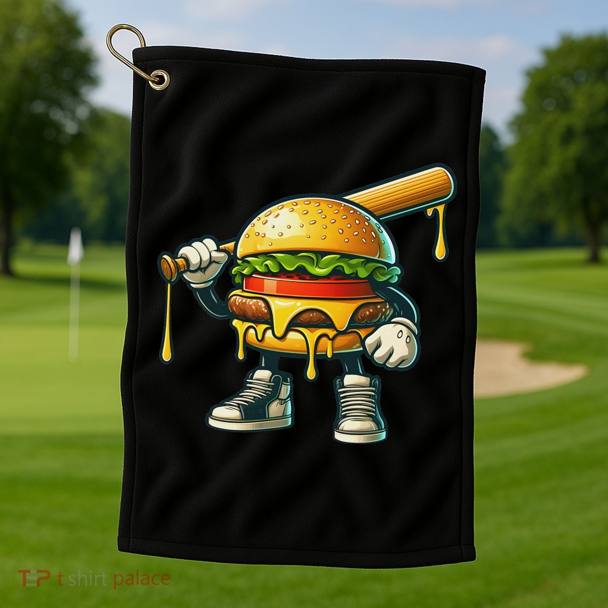 Funny Hamburger For Women Cheeseburger Lover Golf Towel
