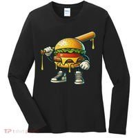 Funny Hamburger For Women Cheeseburger Lover Women's Long Sleeve Shirt thumb 0