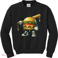 Funny Hamburger For Women Cheeseburger Lover Kids Sweatshirt thumb 0