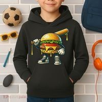 Funny Hamburger For Women Cheeseburger Lover Kids Hoodie thumb 2