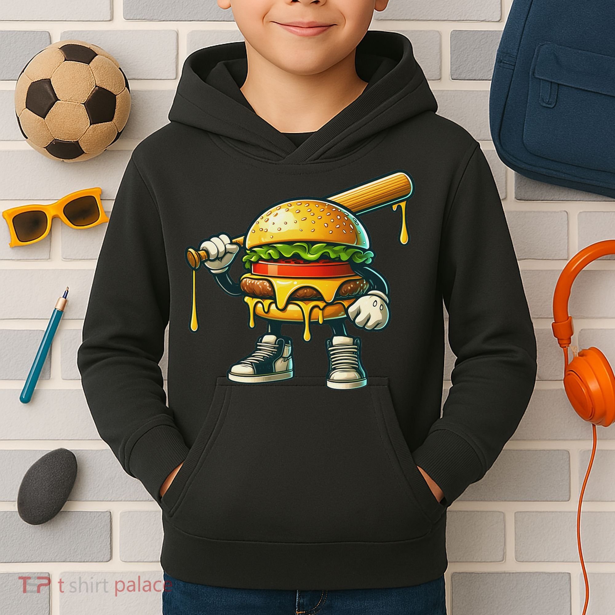 Funny Hamburger For Women Cheeseburger Lover Kids Hoodie