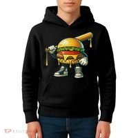 Funny Hamburger For Women Cheeseburger Lover Kids Hoodie thumb 4