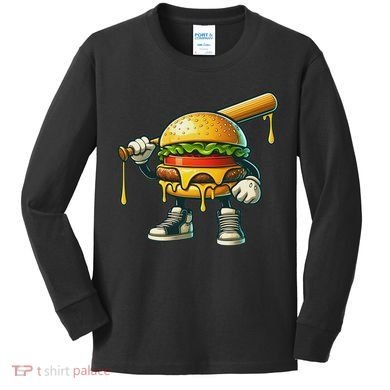 Funny Hamburger For Women Cheeseburger Lover Kids Long Sleeve Shirt