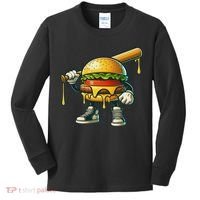 Funny Hamburger For Women Cheeseburger Lover Kids Long Sleeve Shirt thumb 0