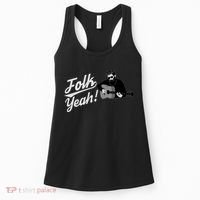 Funny Hipster Folk Yeah! Folk Music Acoustic Guitar Lover Women's Tank Top thumb 0