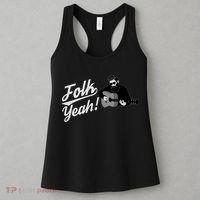 Funny Hipster Folk Yeah! Folk Music Acoustic Guitar Lover Women's Tank Top thumb 3