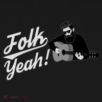 Funny Hipster Folk Yeah! Folk Music Acoustic Guitar Lover Women's Tank Top thumb 5