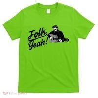 Funny Hipster Folk Yeah! Folk Music Acoustic Guitar Lover T-Shirt thumb 0