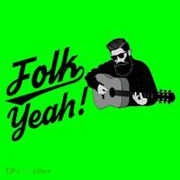 Funny Hipster Folk Yeah! Folk Music Acoustic Guitar Lover T-Shirt thumb 7
