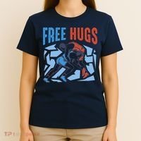 Free Hugs Funny Wrestling Gifts For Wrestlers Boy T-Shirt thumb 4