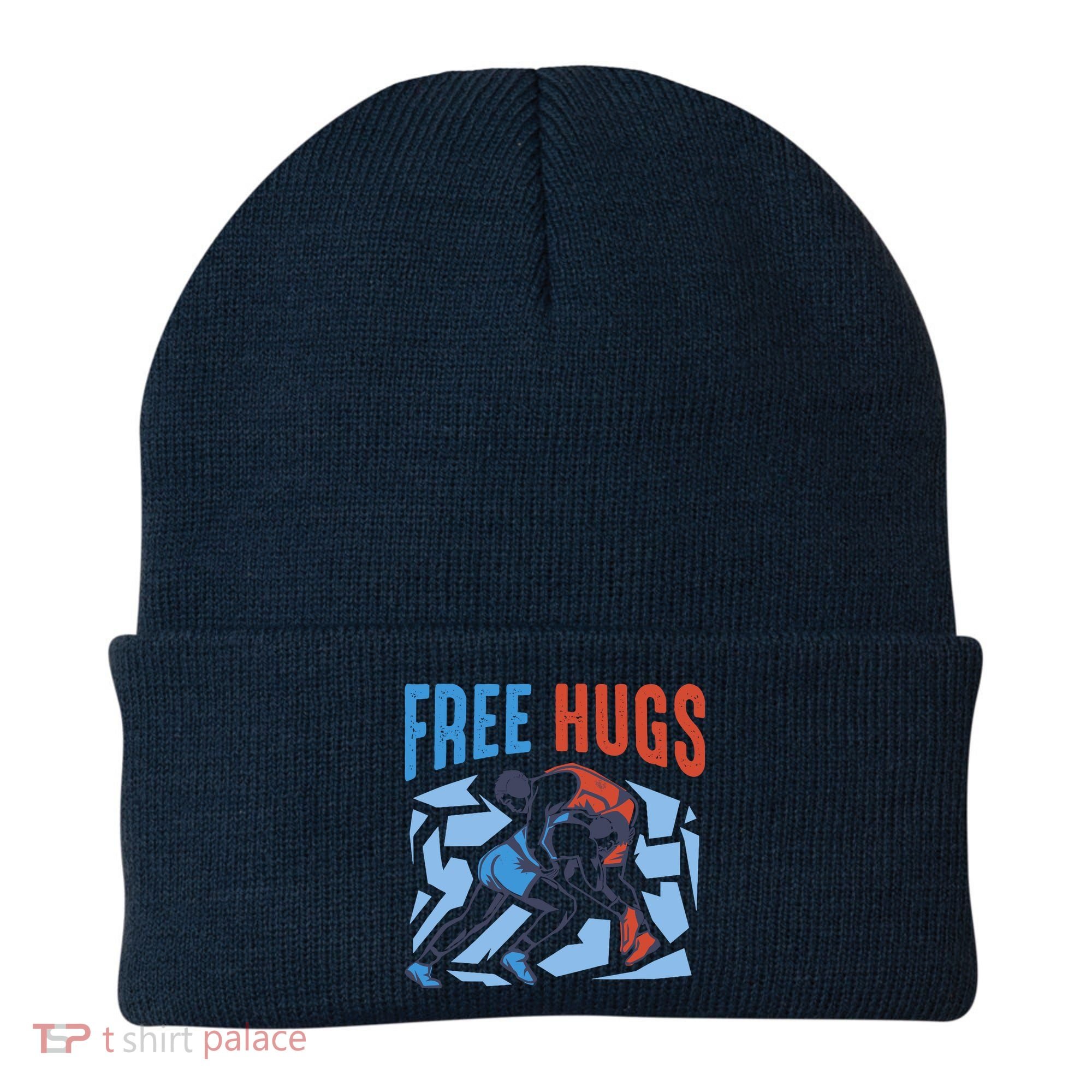 Free Hugs Funny Wrestling Gifts For Wrestlers Boy Beanie