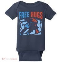 Free Hugs Funny Wrestling Gifts For Wrestlers Boy Baby Bodysuit thumb 0