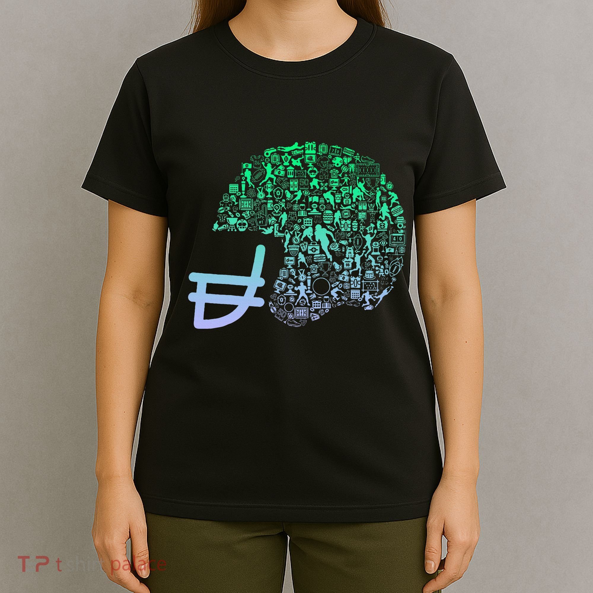 Football Helmet For Football Player Football T-Shirt