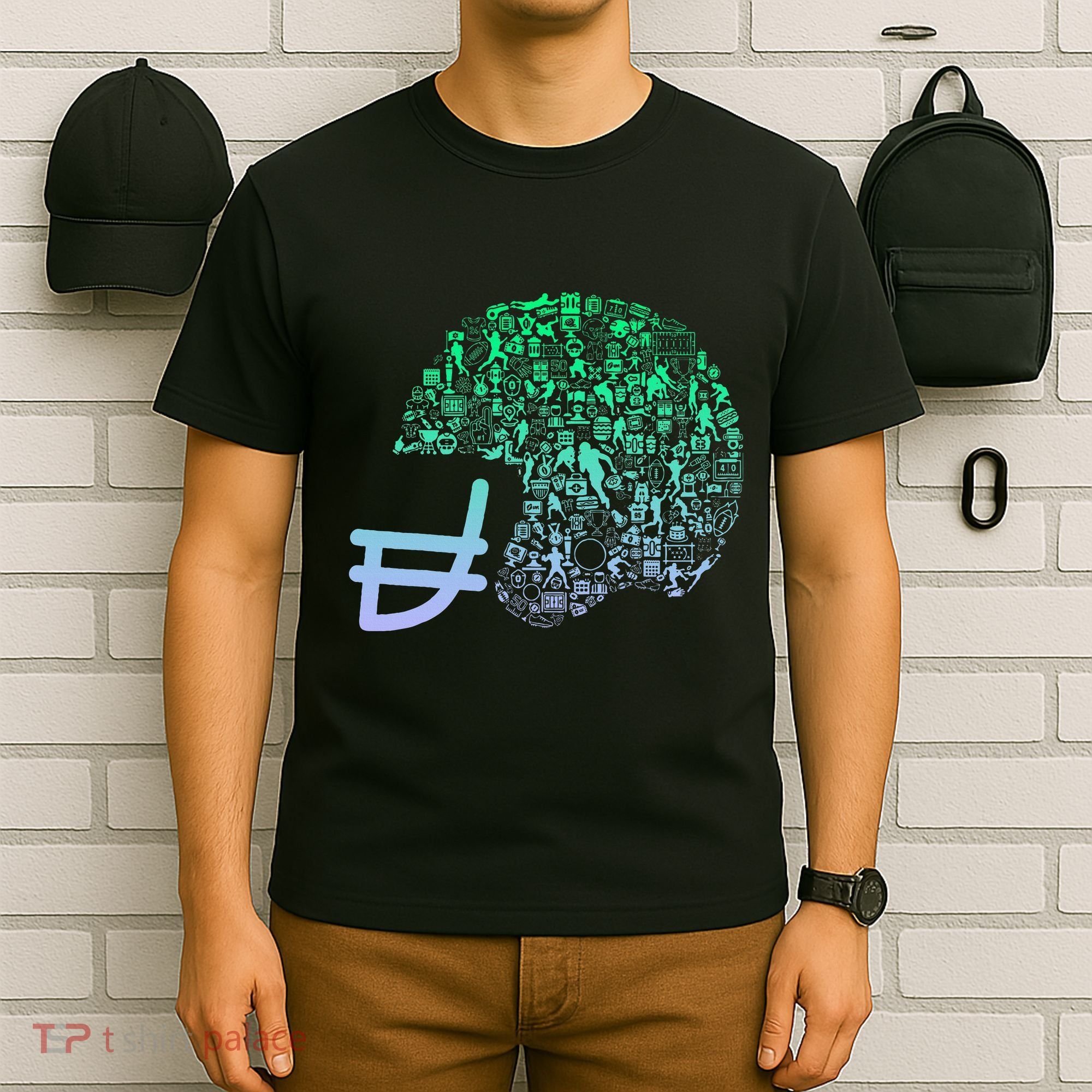 Football Helmet For Football Player Football T-Shirt