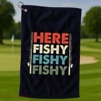 Fish Hunting Fishing Fishrod Fisherman Golf Towel thumb 1