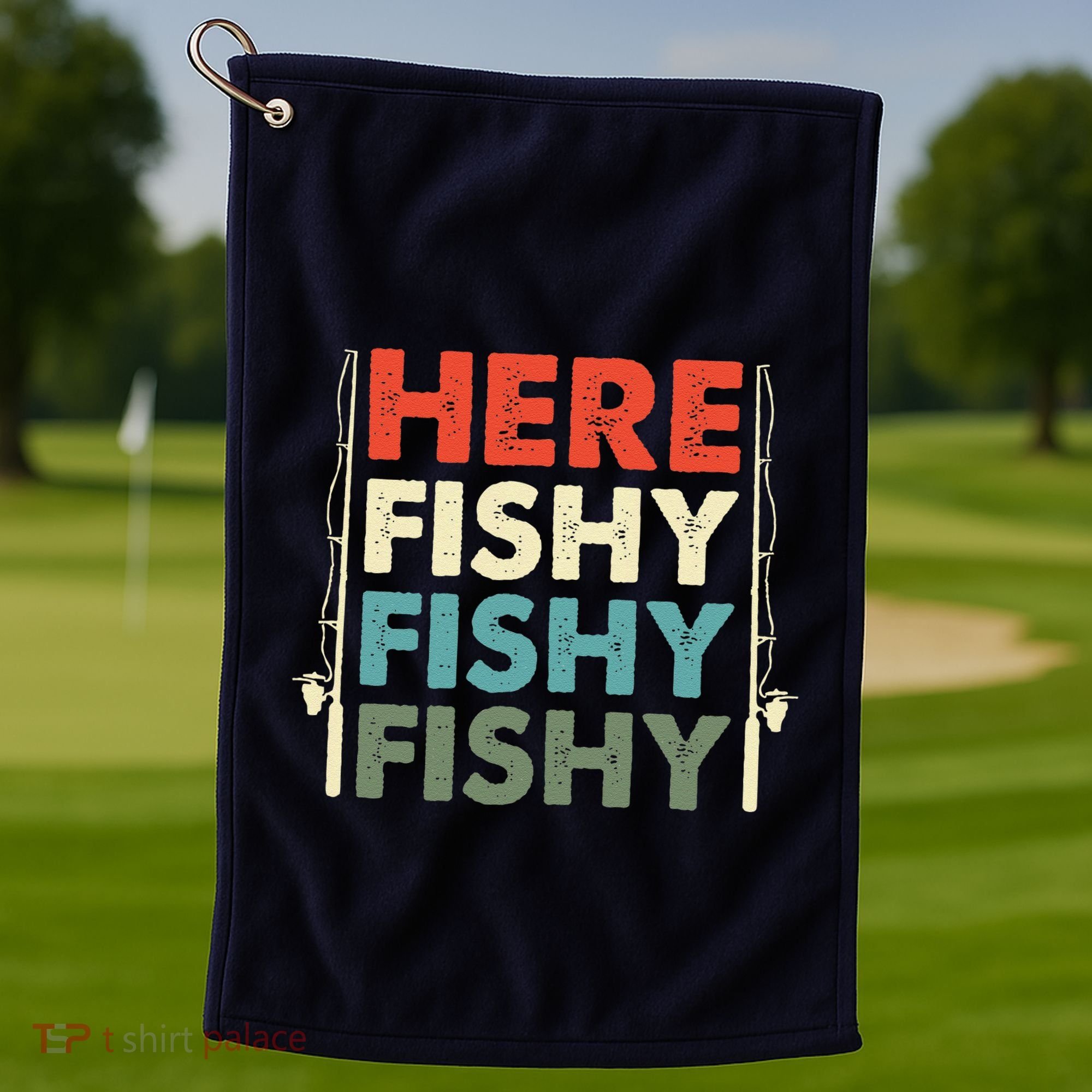 Fish Hunting Fishing Fishrod Fisherman Golf Towel