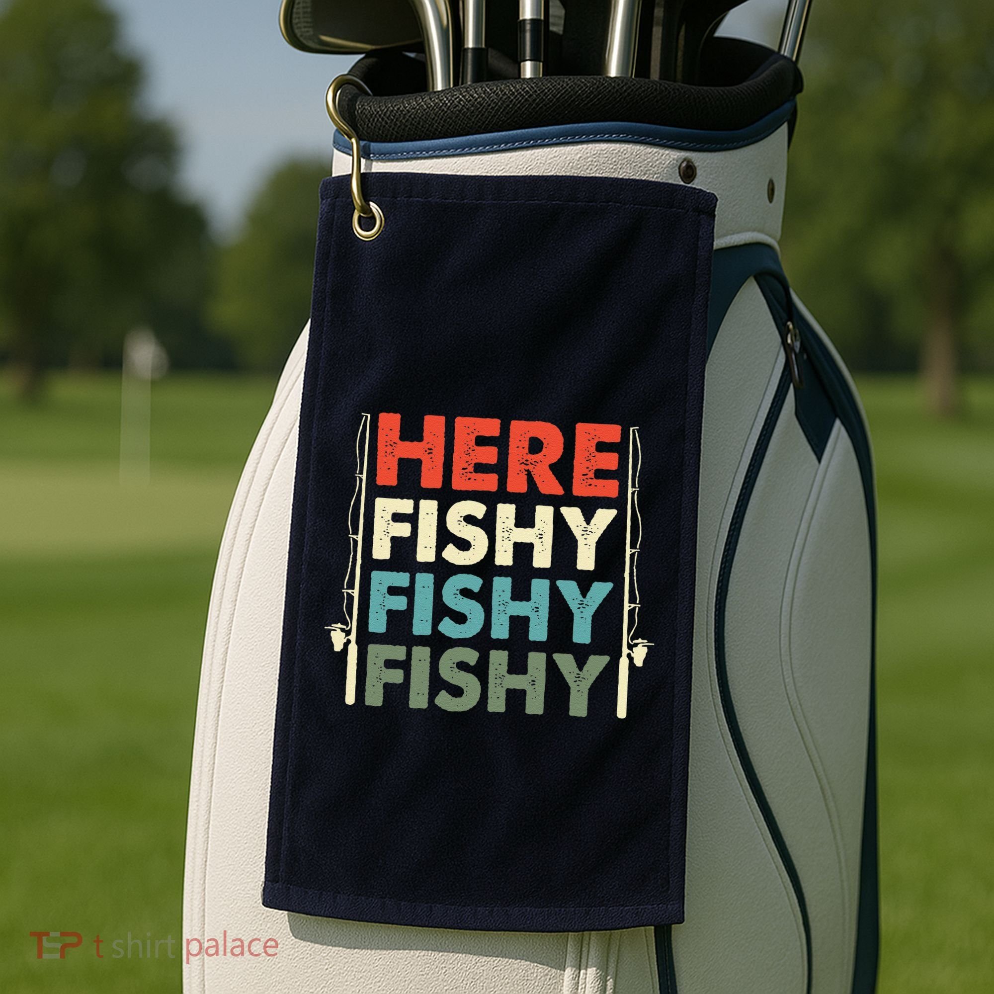 Fish Hunting Fishing Fishrod Fisherman Golf Towel