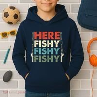 Fish Hunting Fishing Fishrod Fisherman Kids Hoodie thumb 2