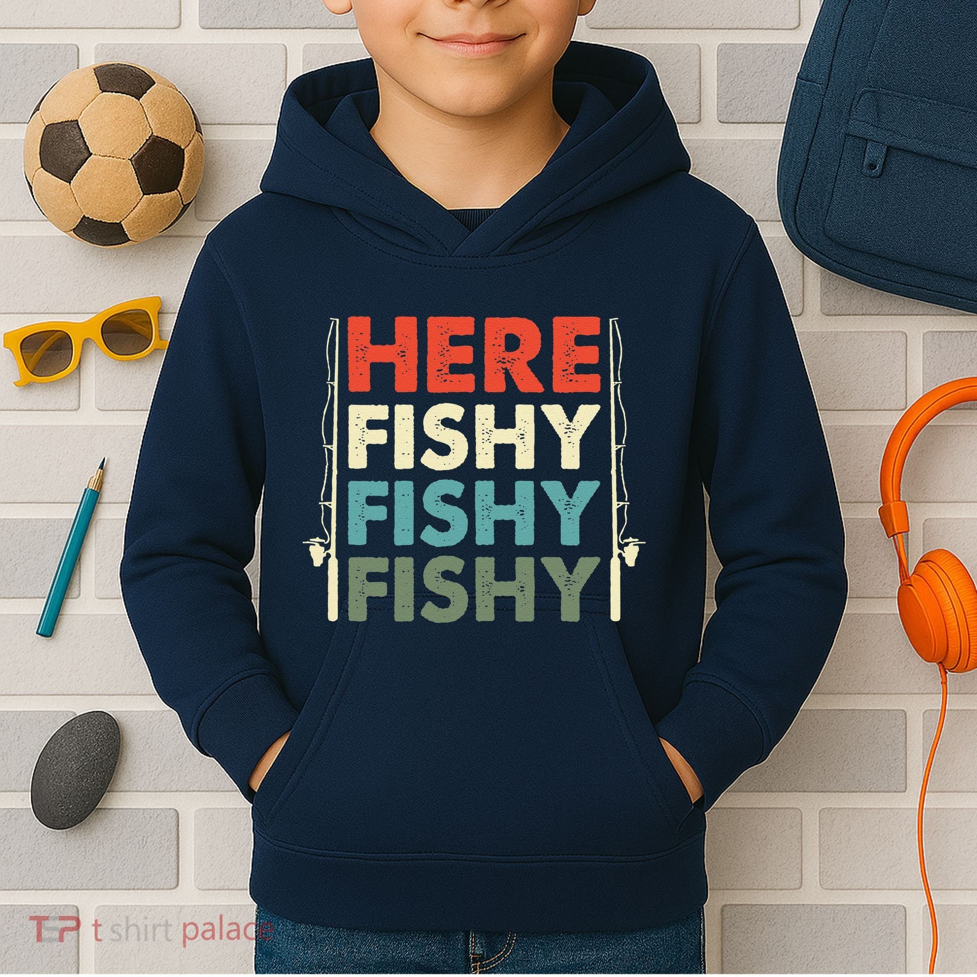 Fish Hunting Fishing Fishrod Fisherman Kids Hoodie