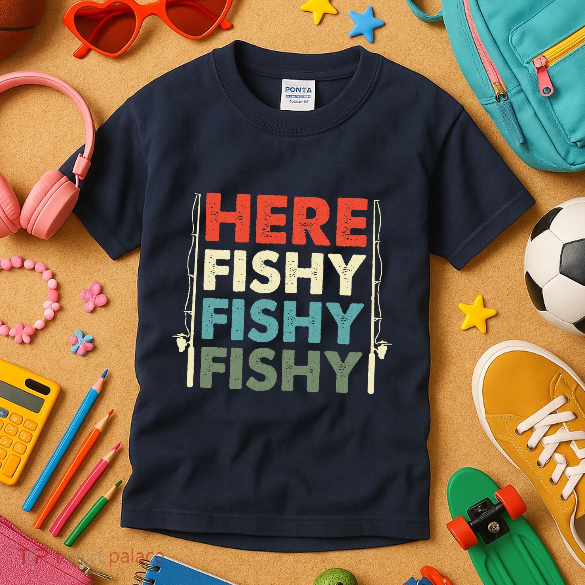 Fish Hunting Fishing Fishrod Fisherman Kids T-Shirt