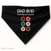 Fun Holiday Funny Donut Dad Bod Working On Six 6 Packs Meaningful Gift USA-Made Doggie Bandana thumb 0