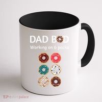 Fun Holiday Funny Donut Dad Bod Working On Six 6 Packs Meaningful Gift Coffee Mug thumb 1