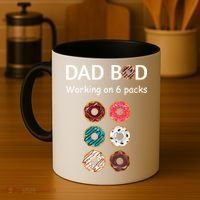 Fun Holiday Funny Donut Dad Bod Working On Six 6 Packs Meaningful Gift Coffee Mug thumb 4