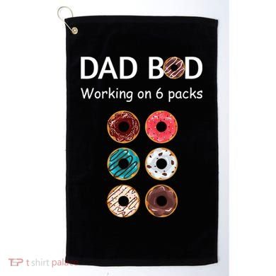 Fun Holiday Funny Donut Dad Bod Working On Six 6 Packs Meaningful Gift Golf Towel