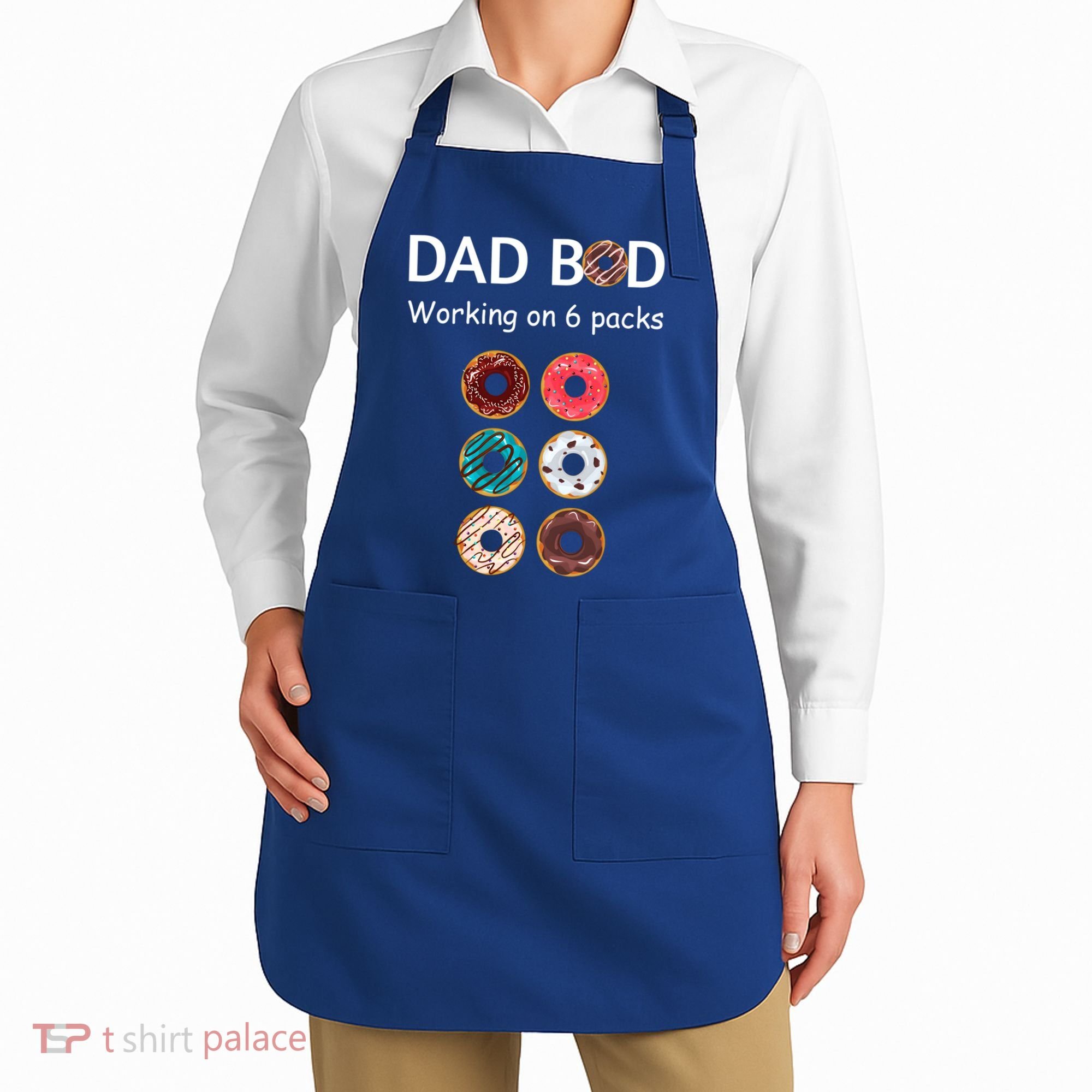 Fun Holiday Funny Donut Dad Bod Working On Six 6 Packs Meaningful Gift Apron