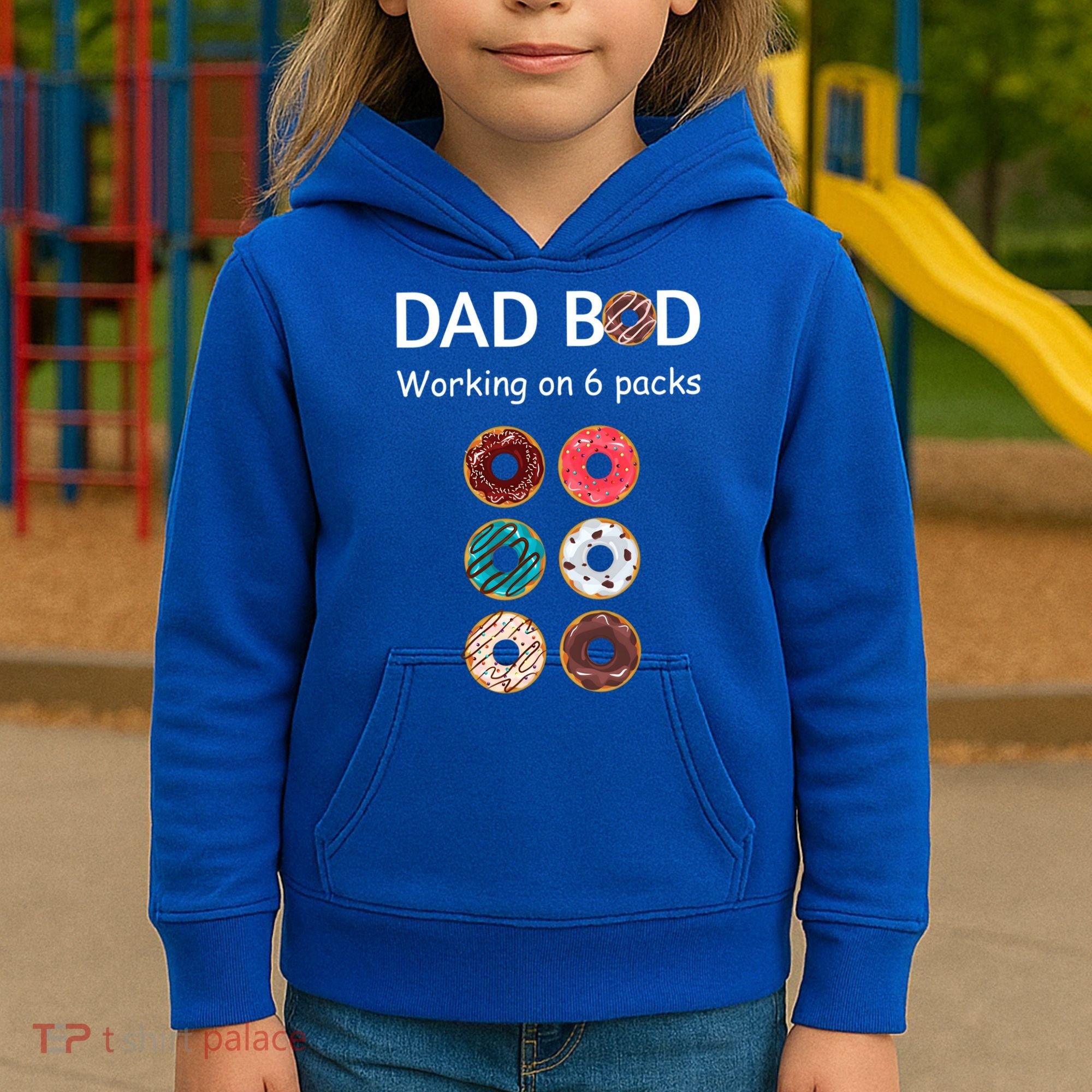 Fun Holiday Funny Donut Dad Bod Working On Six 6 Packs Meaningful Gift Kids Hoodie