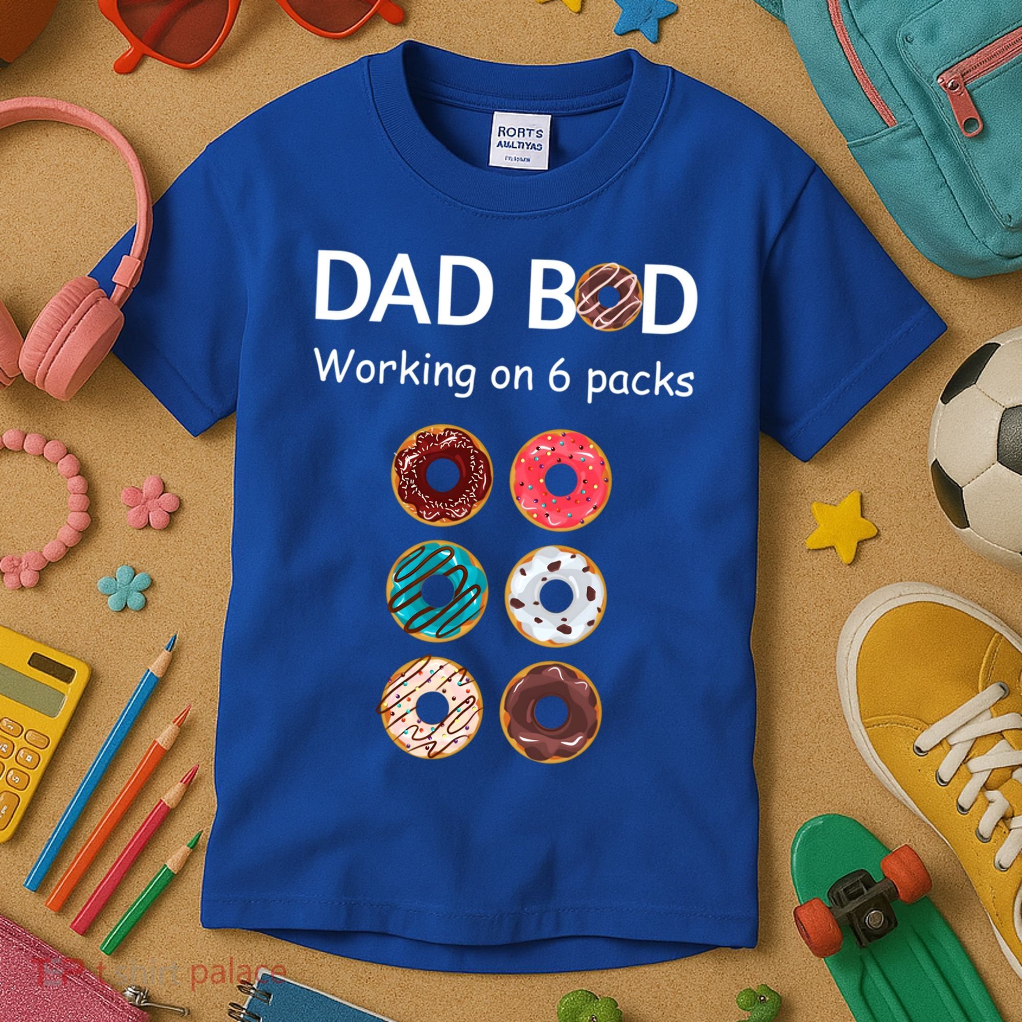 Fun Holiday Funny Donut Dad Bod Working On Six 6 Packs Meaningful Gift Kids T-Shirt