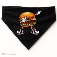 Funny Hamburger For Men Women Cheeseburger Fast Food USA-Made Doggie Bandana thumb 0
