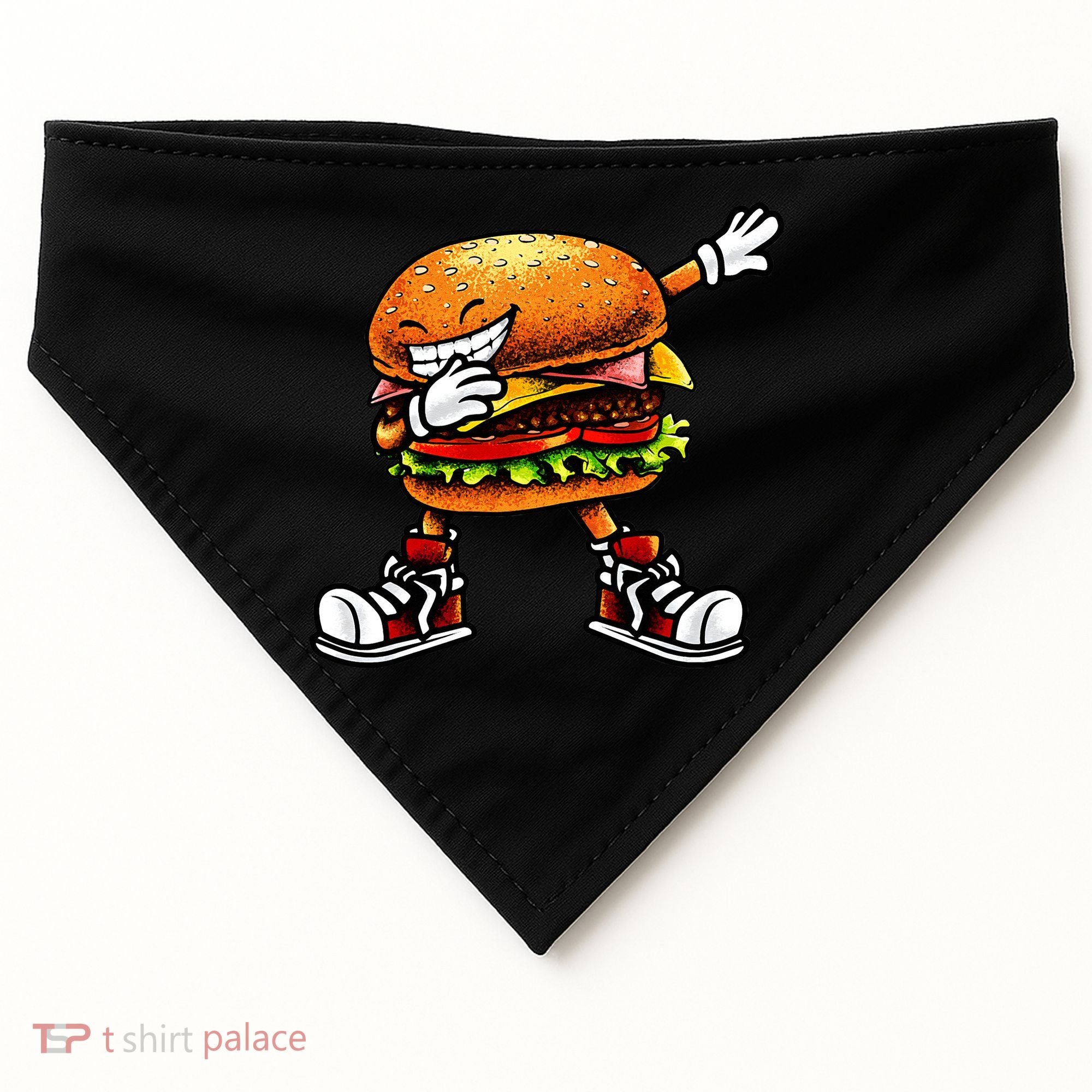 Funny Hamburger For Men Women Cheeseburger Fast Food USA-Made Doggie Bandana