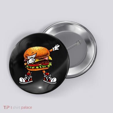 Funny Hamburger For Men Women Cheeseburger Fast Food Button