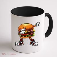 Funny Hamburger For Men Women Cheeseburger Fast Food Coffee Mug thumb 1