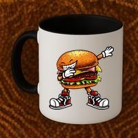 Funny Hamburger For Men Women Cheeseburger Fast Food Coffee Mug thumb 2