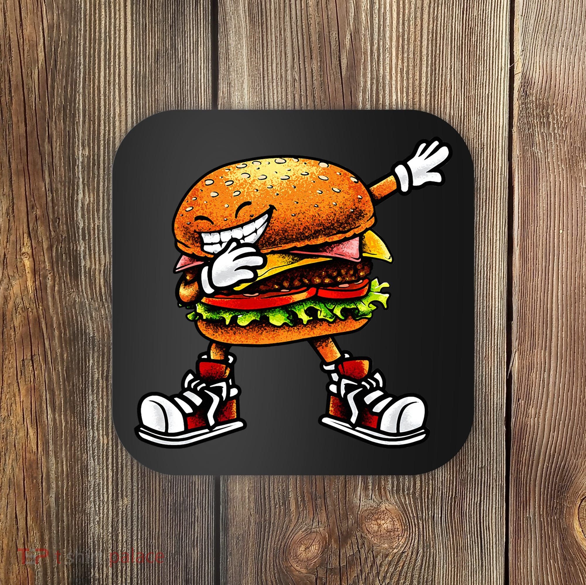 Funny Hamburger For Men Women Cheeseburger Fast Food Coaster