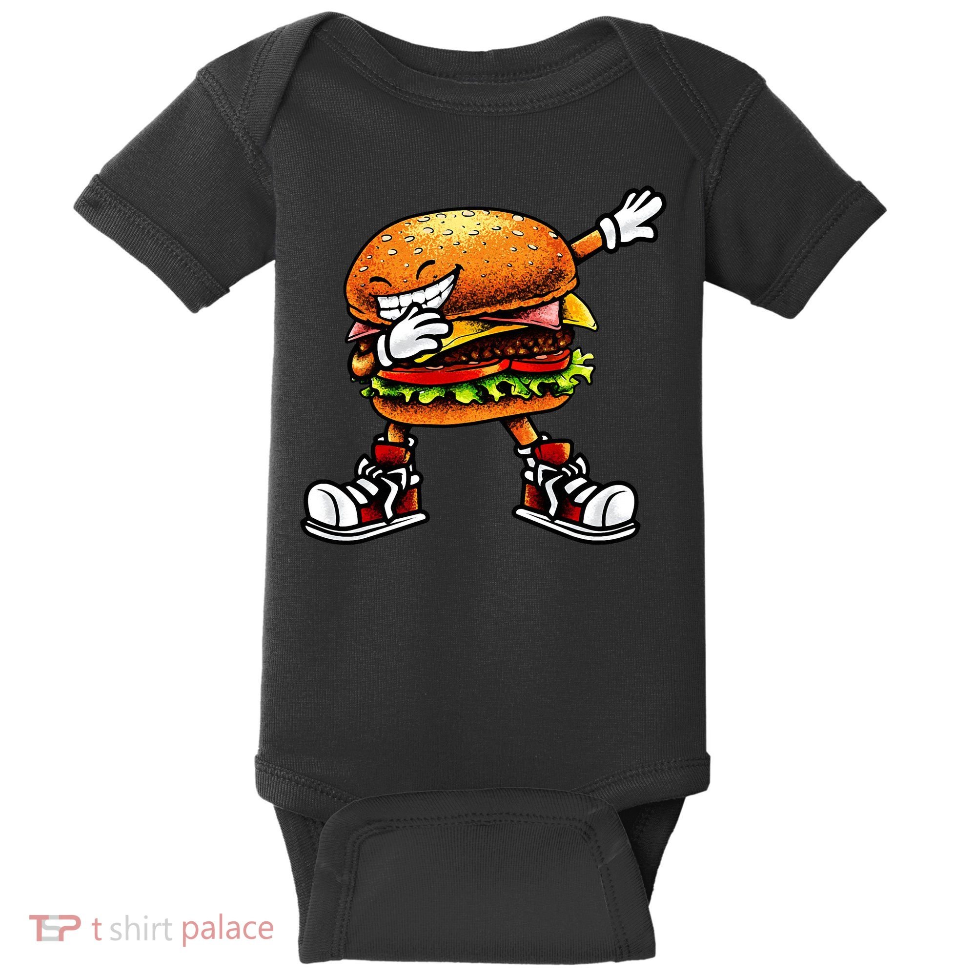 Funny Hamburger For Men Women Cheeseburger Fast Food Baby Bodysuit