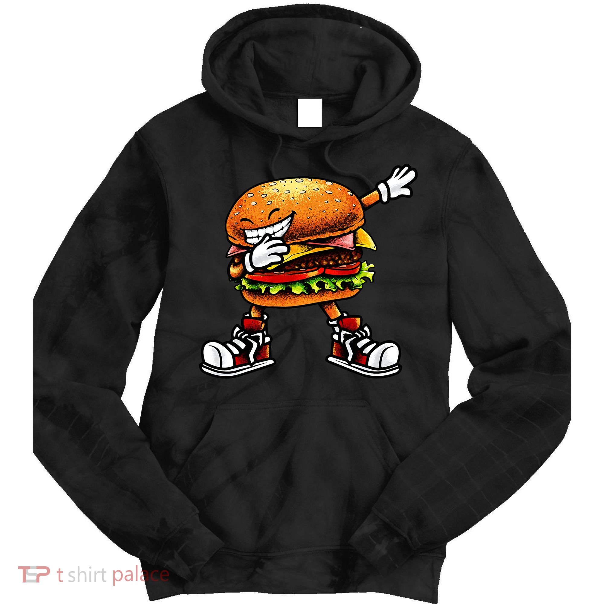 Funny Hamburger For Men Women Cheeseburger Fast Food Tie Dye Hoodie