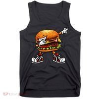Funny Hamburger For Men Women Cheeseburger Fast Food Tank Top thumb 0
