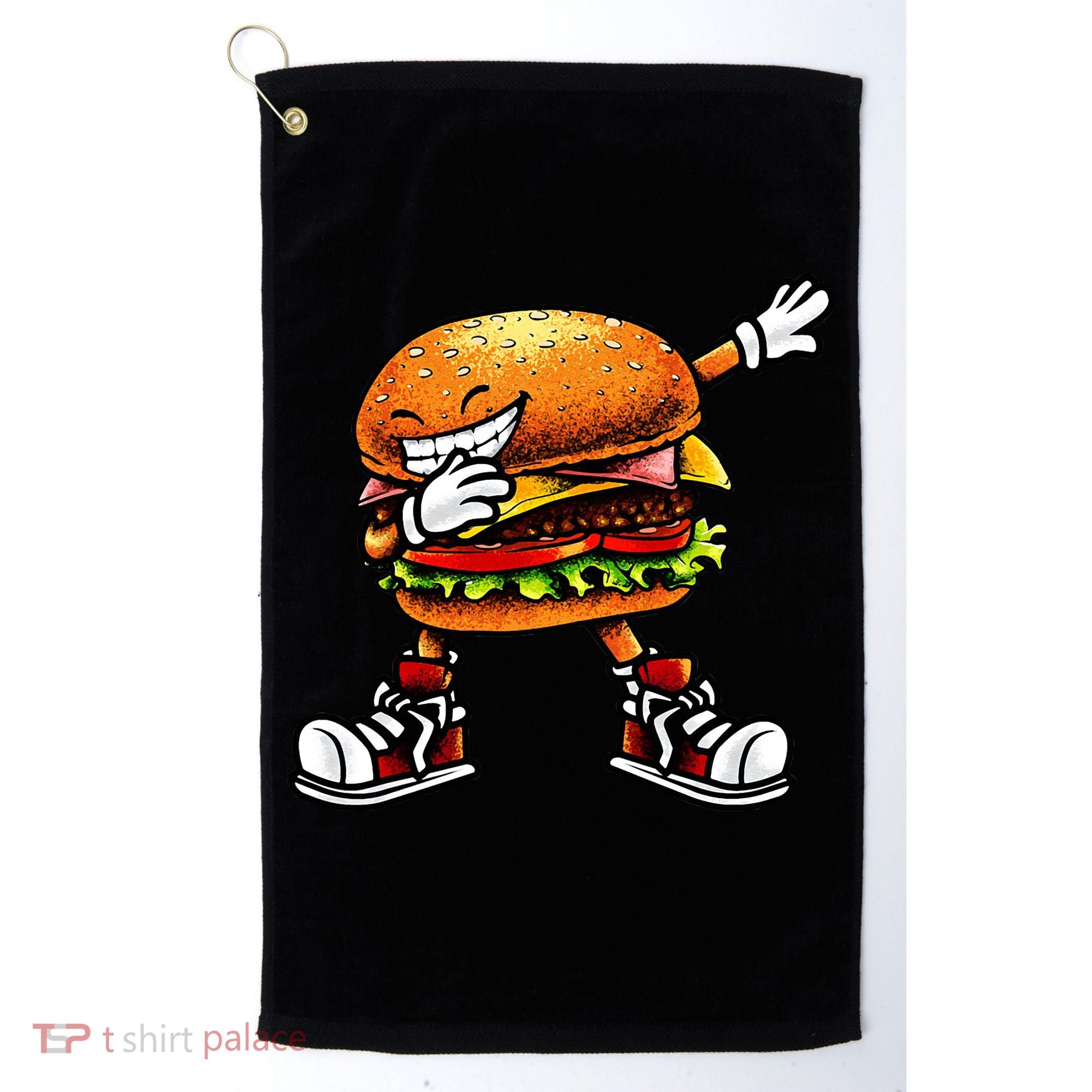 Funny Hamburger For Men Women Cheeseburger Fast Food Golf Towel