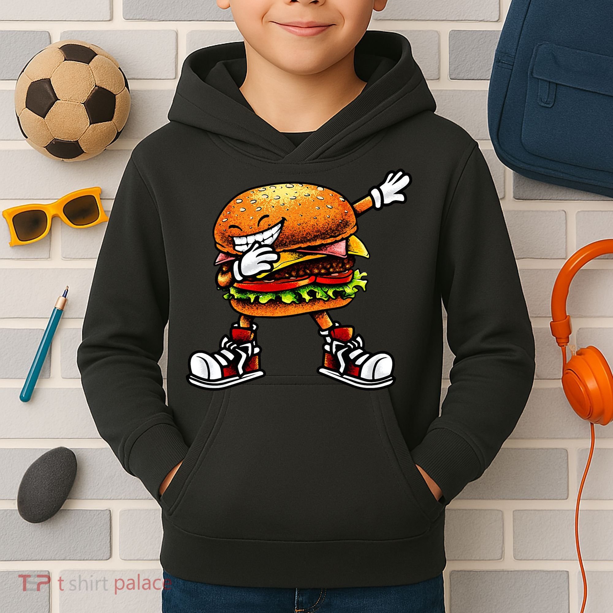Funny Hamburger For Men Women Cheeseburger Fast Food Kids Hoodie