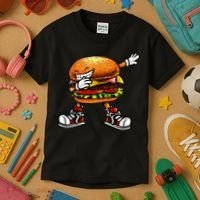 Funny Hamburger For Men Women Cheeseburger Fast Food Kids T-Shirt thumb 3