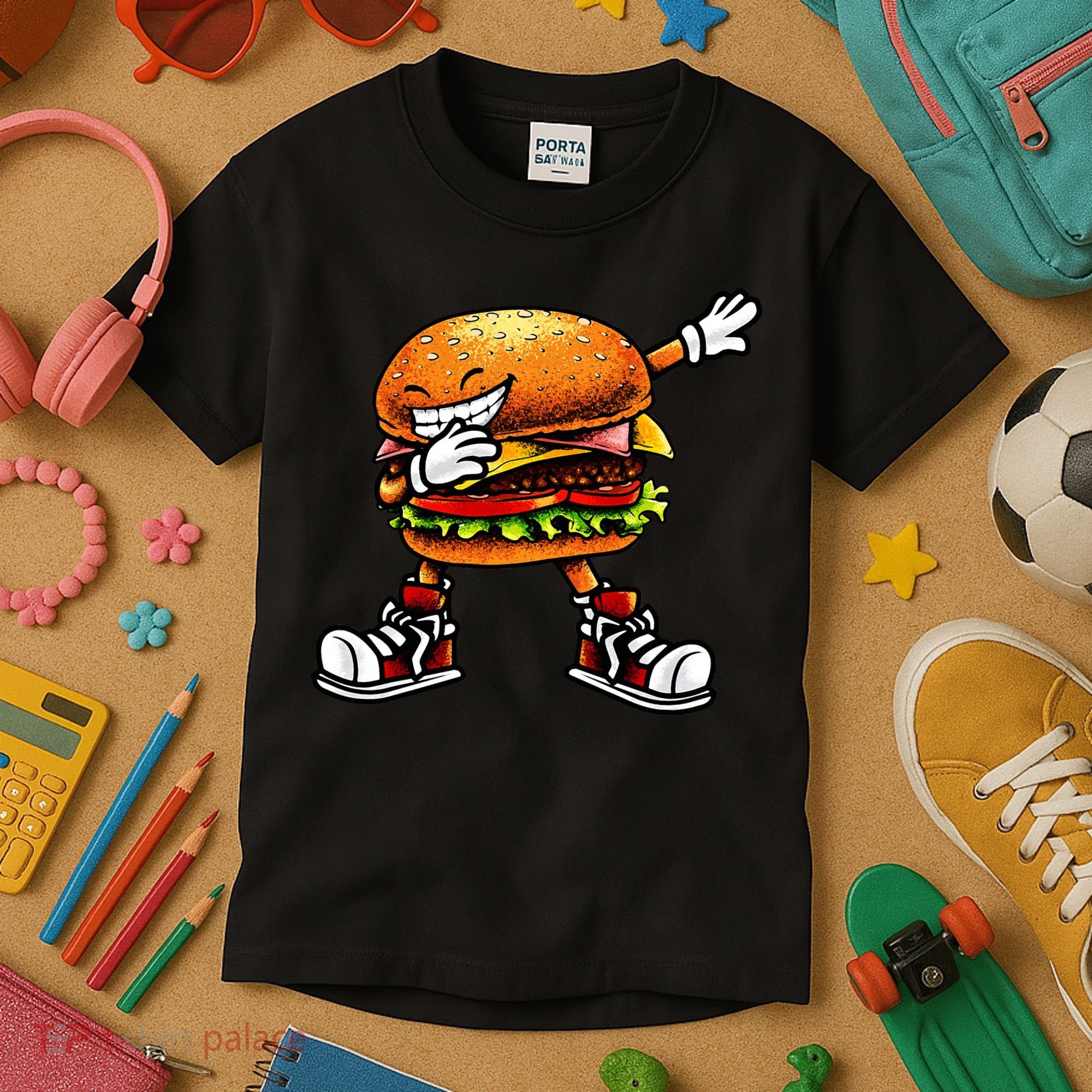 Funny Hamburger For Men Women Cheeseburger Fast Food Kids T-Shirt