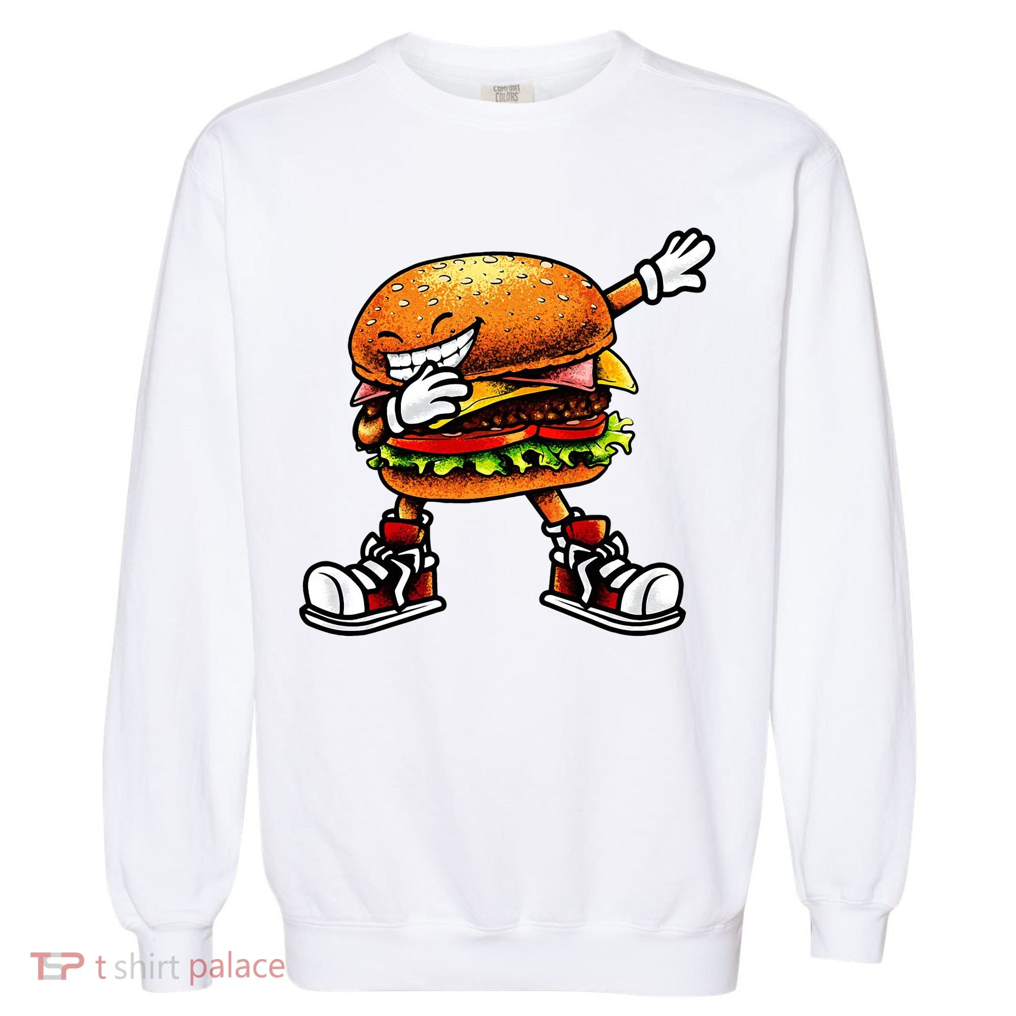 Funny Hamburger For Men Women Cheeseburger Fast Food Garment-Dyed Sweatshirt